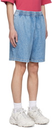 Acne Studios Blue Faded Denim Shorts