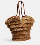 Zimmermann Goldentime Medium raffia tote bag