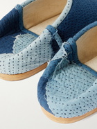 11.11/eleven eleven - Patchwork Cotton Slippers - Blue