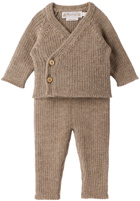 Bonpoint Baby Taupe Theva Sweater & Trousers