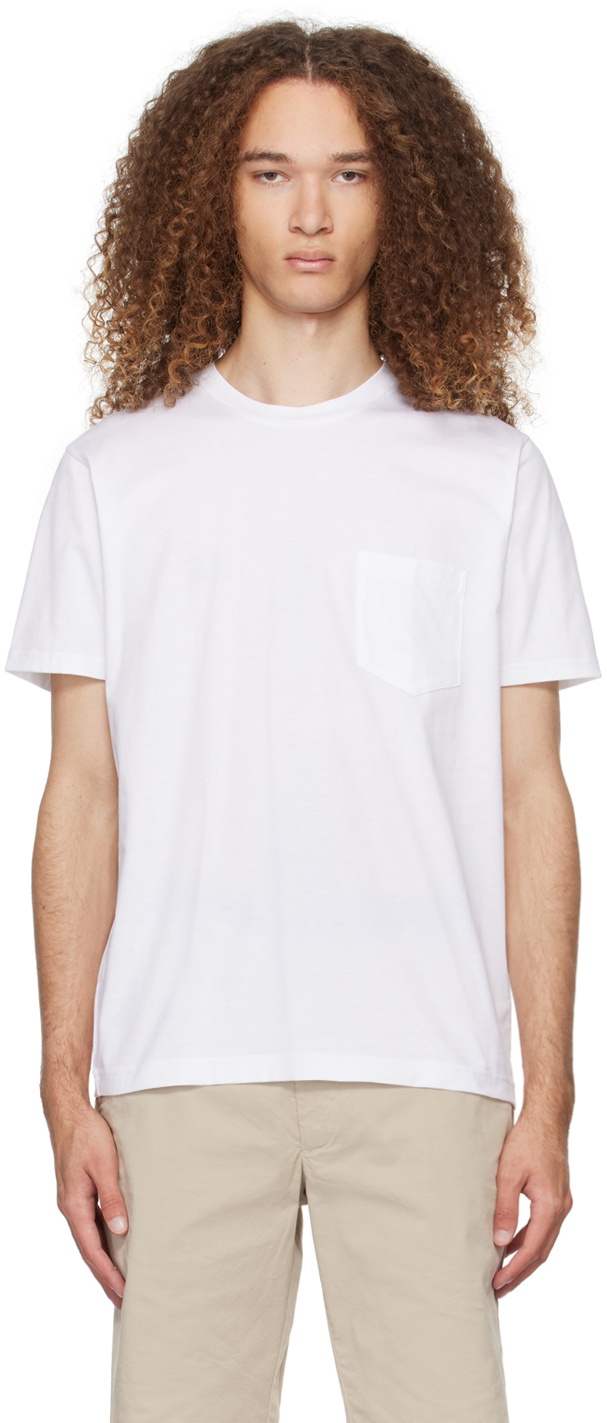 Tee-shirt Sunspel RIVIERA Manches Courtes En Coton Blanc - Taille M NEUF Sans étiquettes