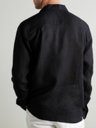 Kingsman - Drake's Convertible-Collar Linen Shirt - Black