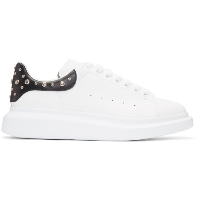 Photo: Alexander McQueen White and Black Studded Oversized Sneakers 