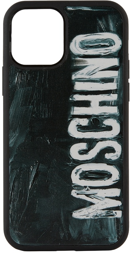 Photo: Moschino Black Painted Logo iPhone 12/12 Pro Case