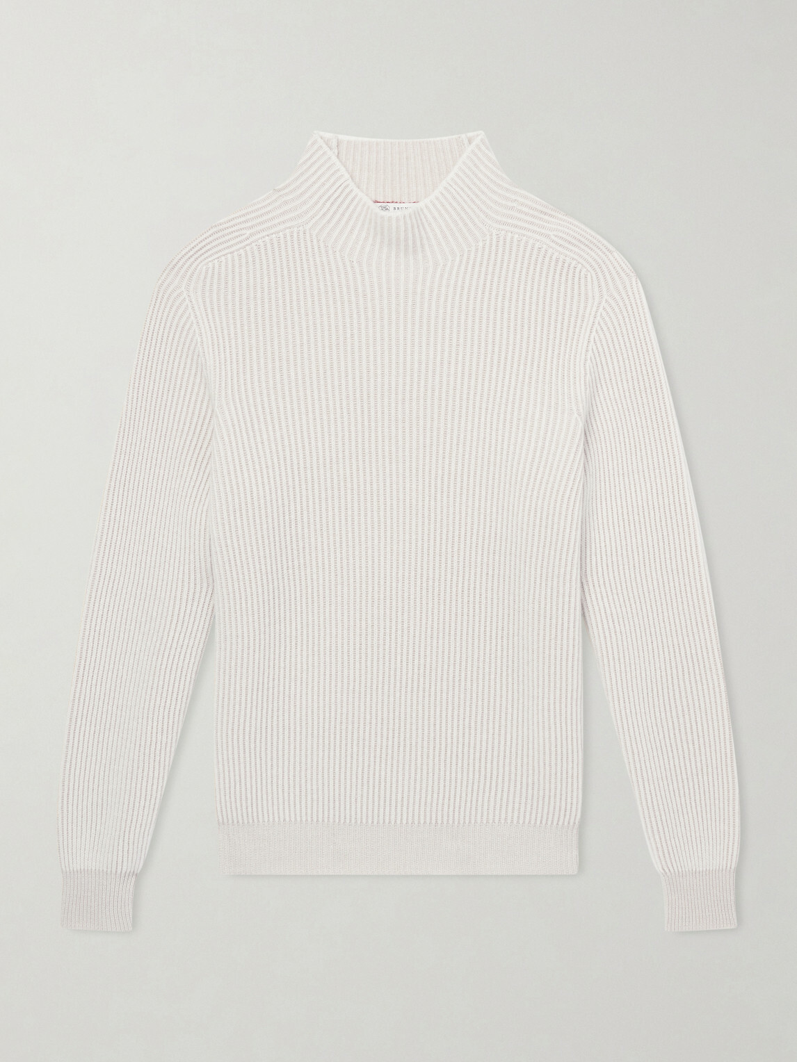 Brunello Cucinelli - Ribbed Cashmere Rollneck Sweater - Neutrals