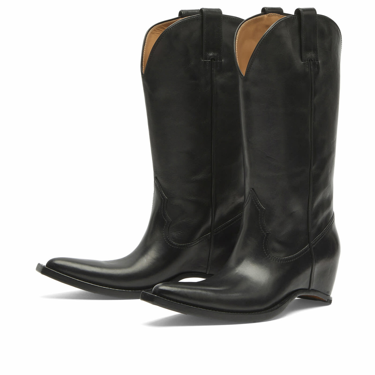 Maison Margiela Women's Heel-less Western High Boots in Black