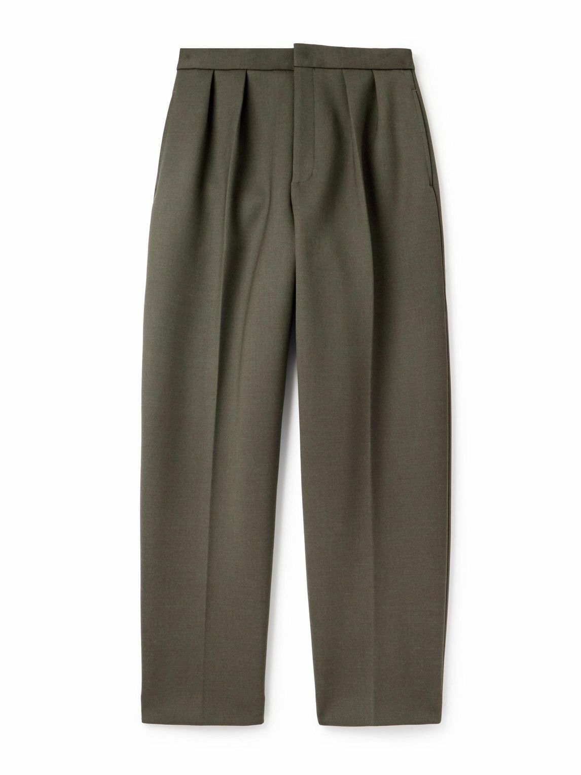 Jacquemus - Citta Straight-Leg Pleated Wool-Blend Trousers - Green