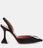 Amina Muaddi Begum satin slingback pumps