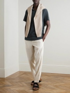 James Perse - Open-Collar Slub Cotton-Jersey Polo Shirt - Black