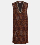 Dries Van Noten Floral embellished georgette midi dress