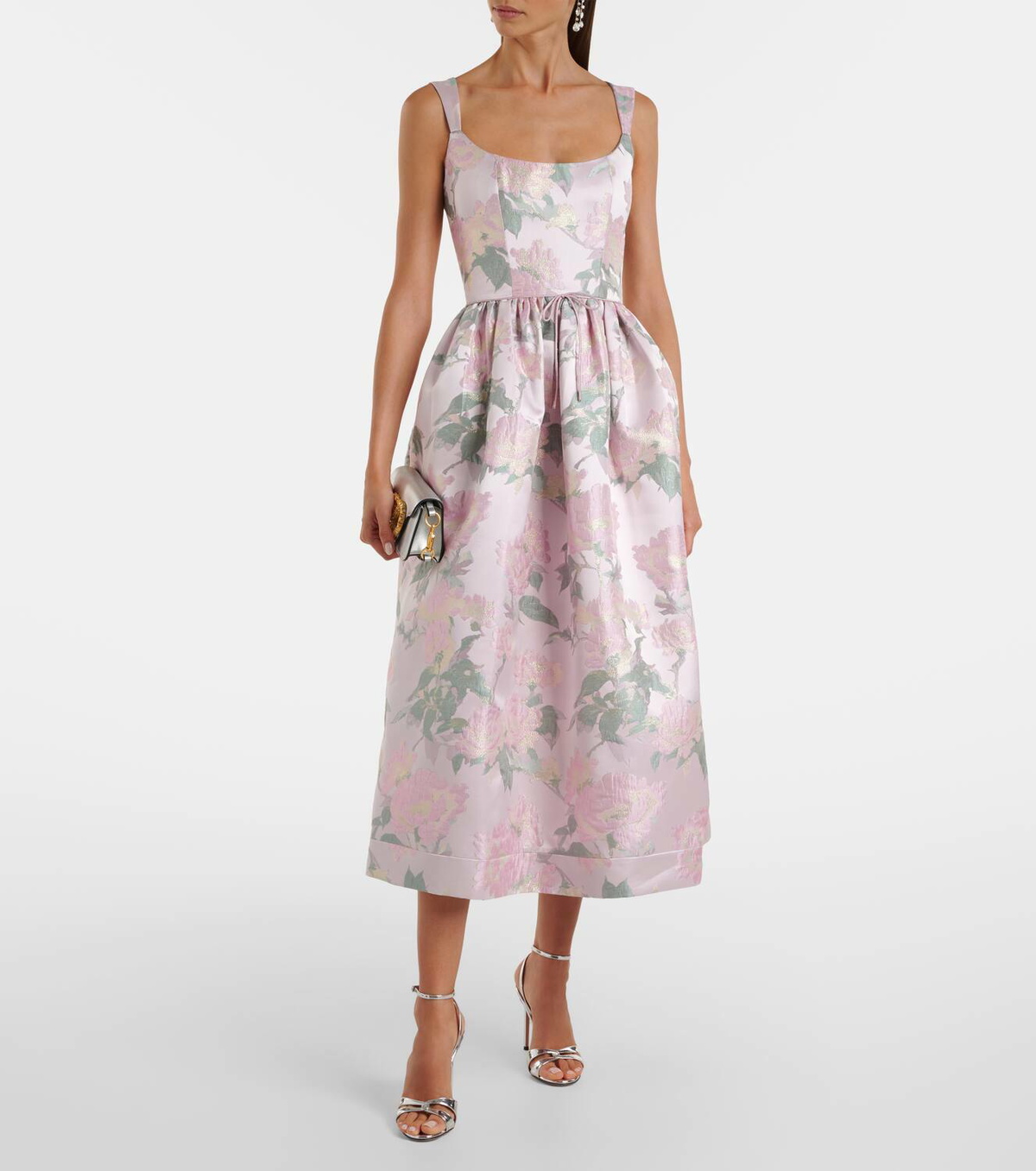 Markarian Apple floral brocade corset dress