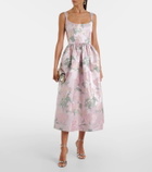 Markarian Apple floral brocade corset dress