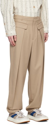 ADER error Beige Pleated Trousers