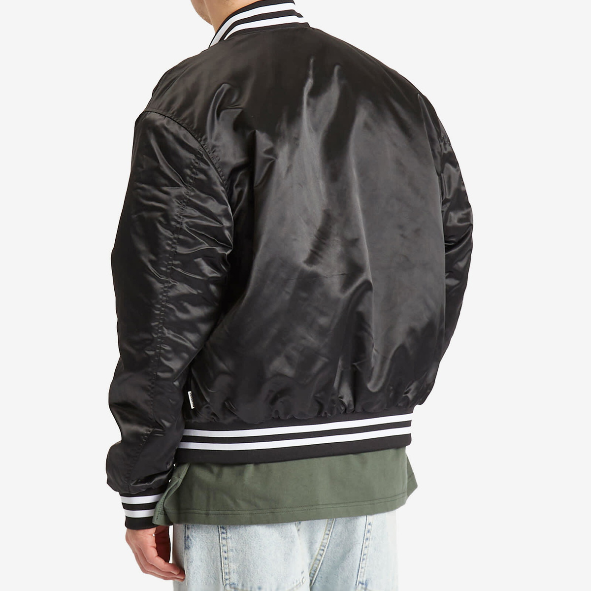Billionaire Boys Club Men's College Satin Bomber Jacket in Black