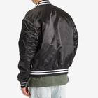 Billionaire Boys Club Men's College Satin Bomber Jacket in Black
