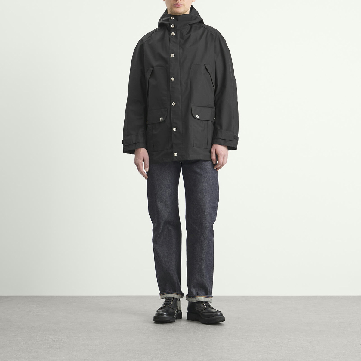 Junya Watanabe MAN Men's Nylon Laminated Mackintosh Jacket in Black