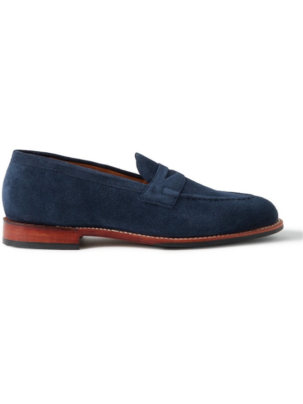 Photo: GRENSON - Lloyd Suede Penny Loafers - Blue