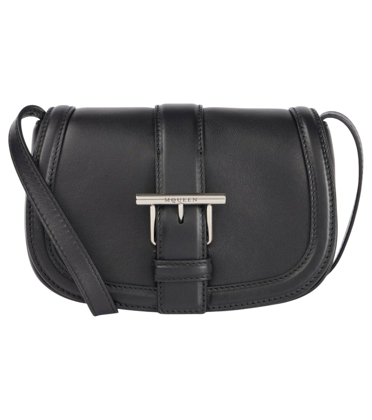 Alexander McQueen T-Bar Mini in Black/Silver