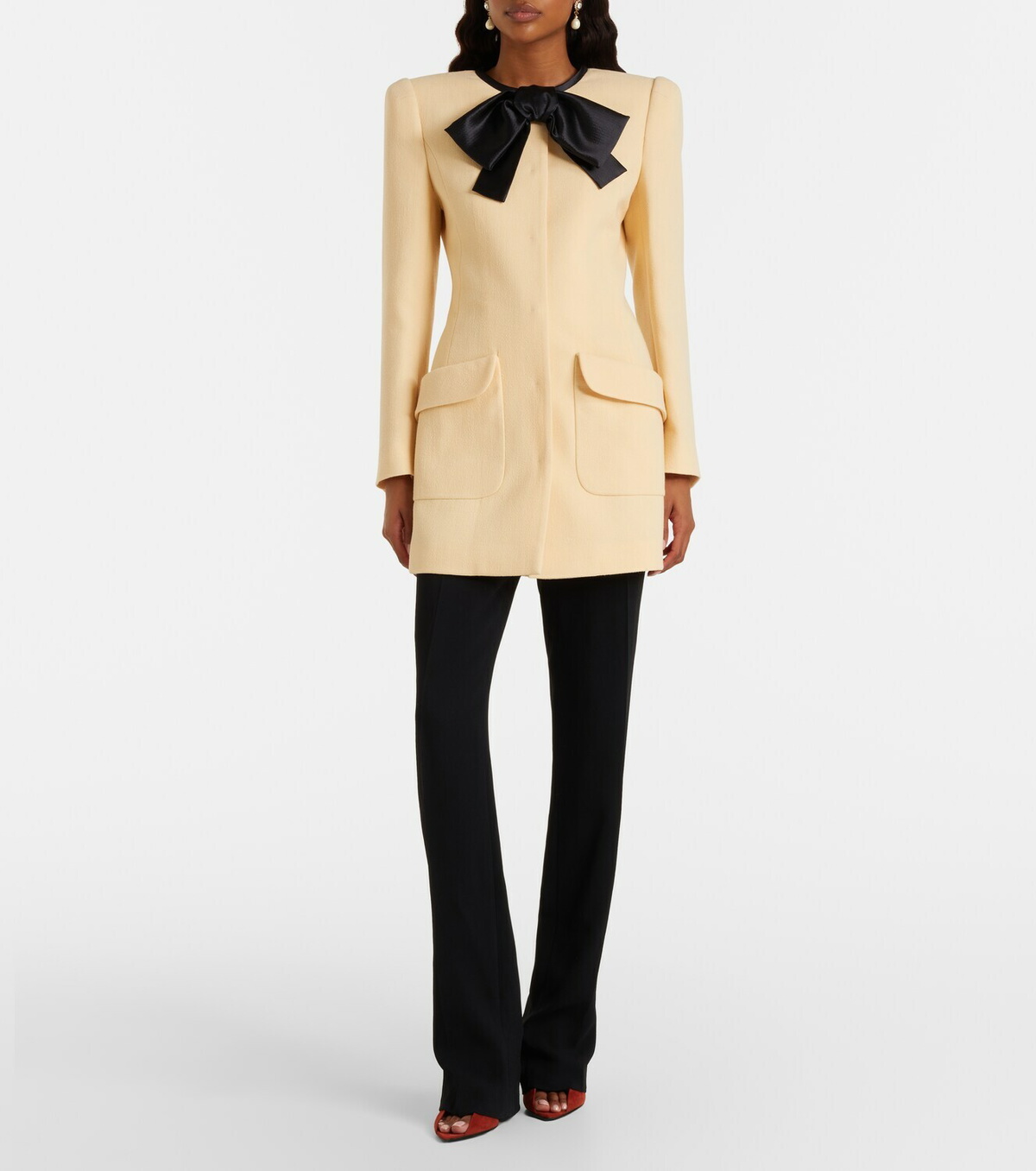 Valentino Tie-neck virgin wool coat