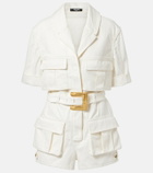 Balmain Belted denim romper