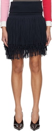ABRA Navy Fringed Miniskirt