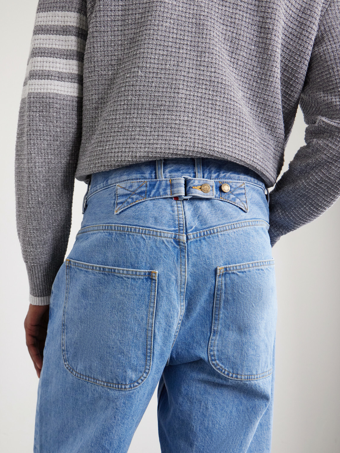 Thom Browne - Cinch-Back Wide-Leg Jeans - Blue
