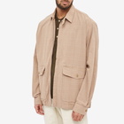 Beams Plus Men's Seersucker Check Zip Blouson Jacket in Light Brown Check