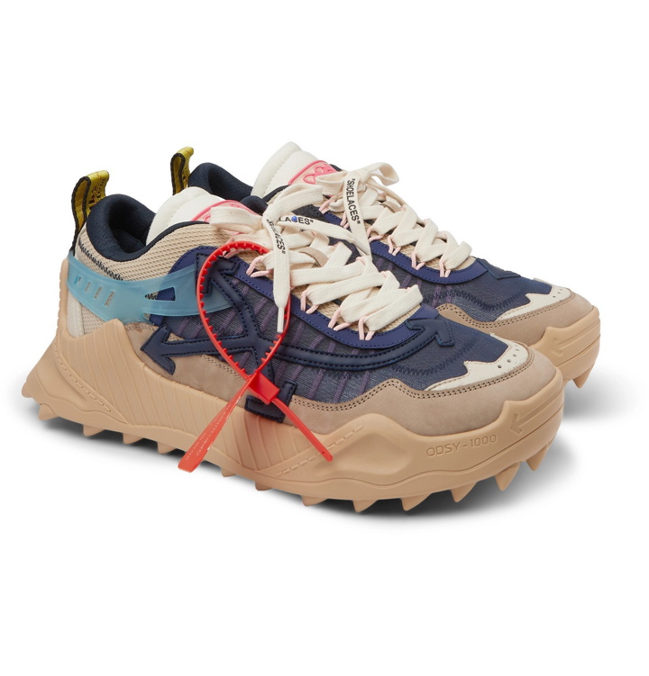 Photo: Off-White - Odsy-1000 Suede, Mesh and Rubber Sneakers - Blue