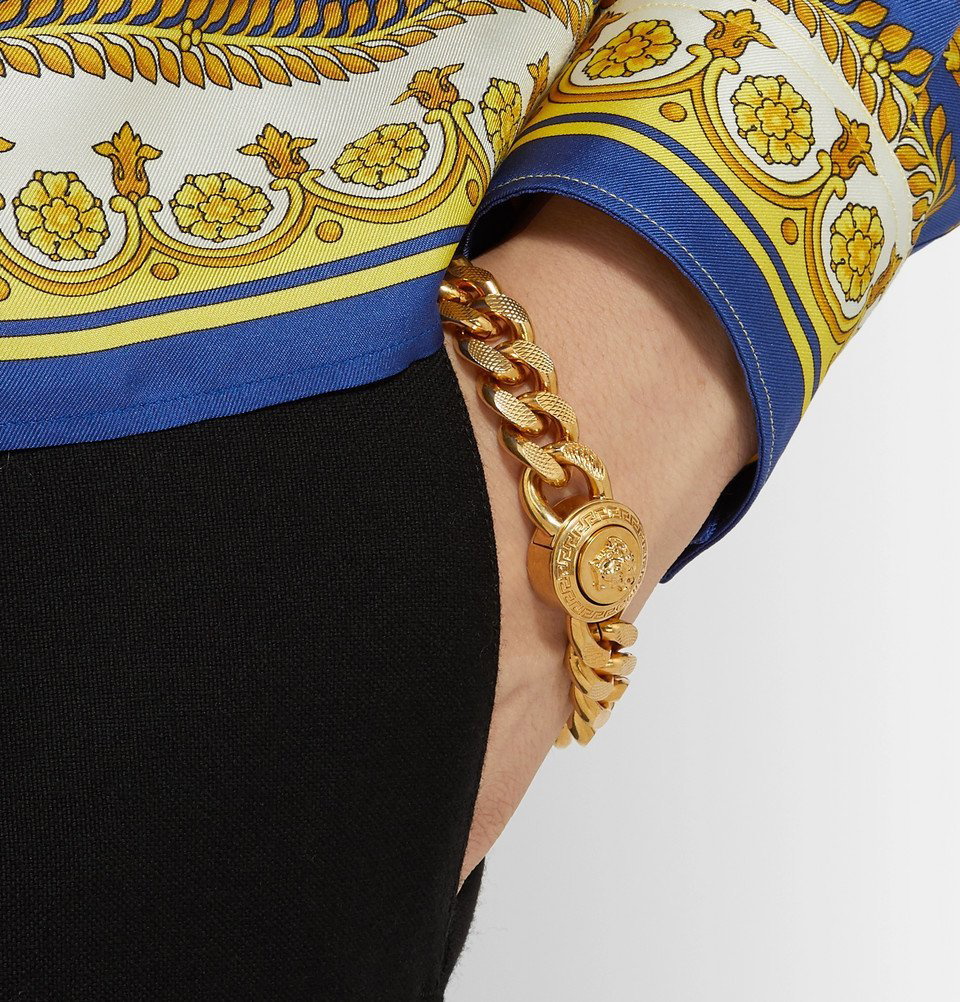 Gold Greca chain bracelet, Versace