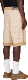 Dime Beige Carpenter Denim Shorts