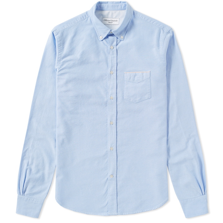 Photo: Officine Generale Button Down Japanese Selvedge Oxford Shirt
