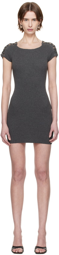 Photo: Isa Boulder Gray Knitted Shoulder Minidress