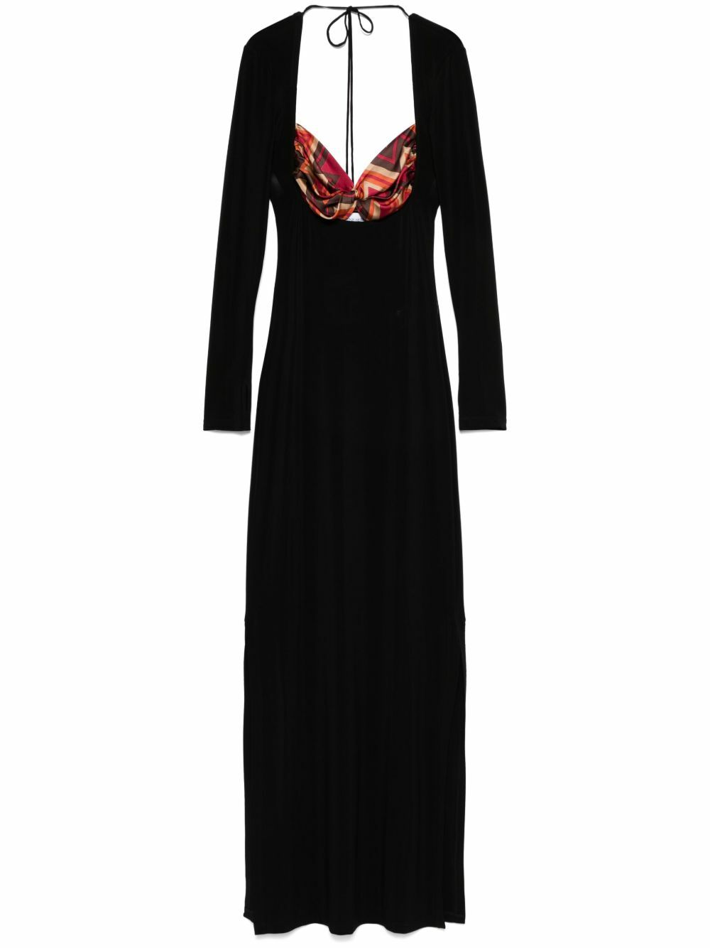 Marine Serre Black Mesh Jersey Long Maxi Dress Marine Serre