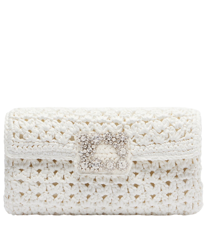 Photo: Roger Vivier Jeu De Fille embellished crochet clutch