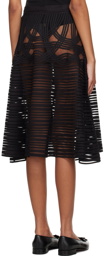 Bode Black Trellis Midi Skirt
