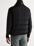 TOM FORD - Leather-Trimmed Quilted Shell Down Gilet - Blue