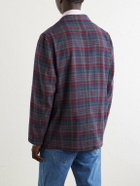 Drake's - Madras Games Checked Linen-Blend Blazer - Blue