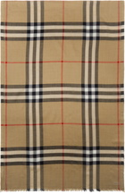 Burberry Beige Check Wool Silk Scarf