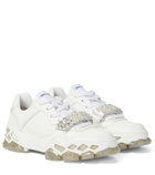 Jimmy Choo - Diamond X/F embellished leather sneakers