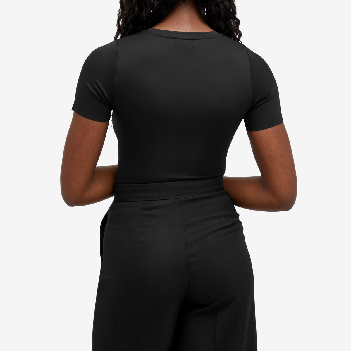 Good American Women's Scuba Crewneck Bodysuit in Black