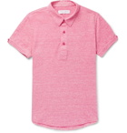 Orlebar Brown - Sebastian Slim-Fit Mélange Linen and Cotton-Blend Piqué Polo Shirt - Men - Pink