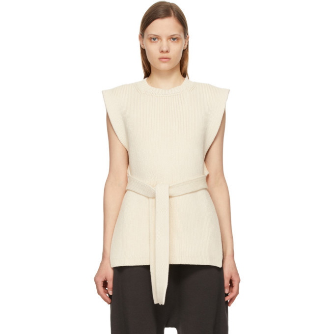 Lauren Manoogian Off-White Interlock Apron Tank Top