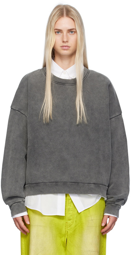 Photo: Acne Studios Black Garment-Dyed Sweatshirt