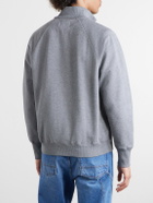 Drake's - Cotton-Jersey Half-Zip Sweater - Gray