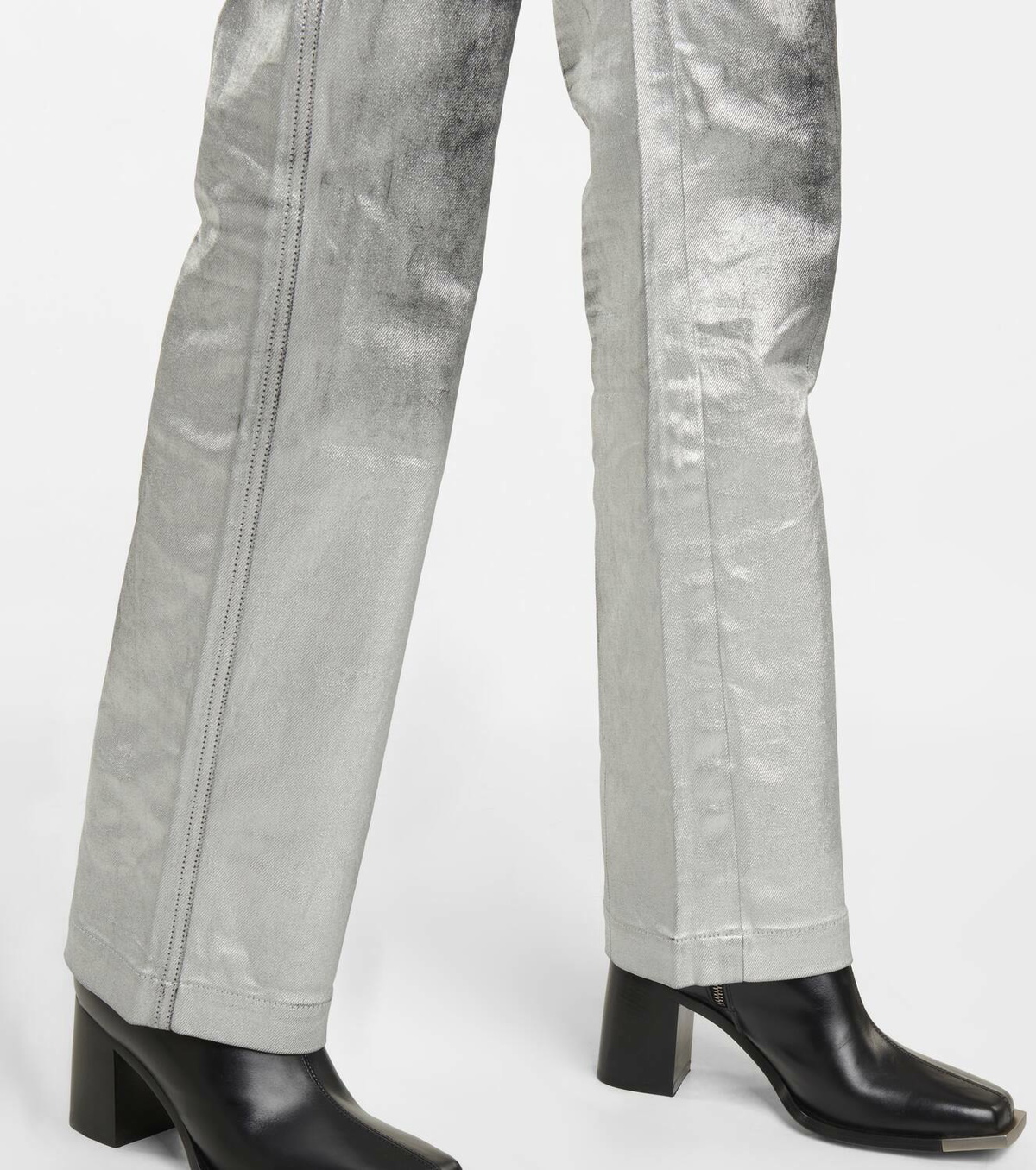 Peter Do Metallic mid-rise straight jeans