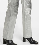 Peter Do Metallic mid-rise straight jeans