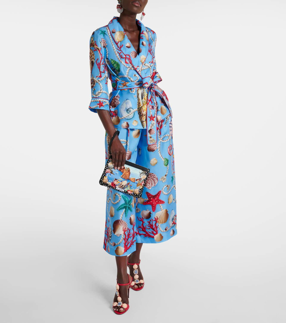 Dolce&Gabbana Capri printed silk beach cover-up