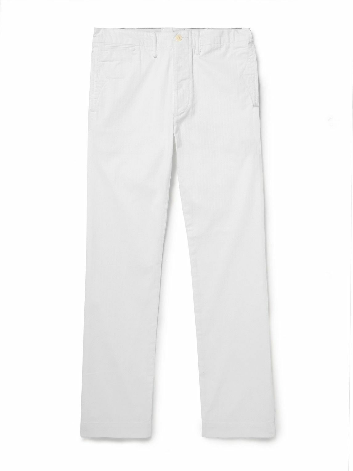 RRL - Officer's Straight-Leg Herringbone Cotton Trousers - White