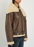 JW Anderson Shearling and Leather Jacket Brown