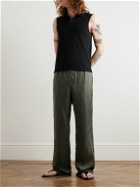 SAINT LAURENT - Straight-Leg Satin-Twill Trousers - Green